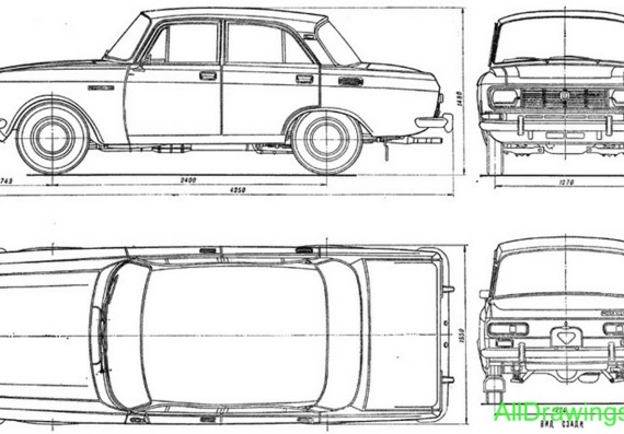 Москвич 2140- чертежи (рисунки) автомобиля